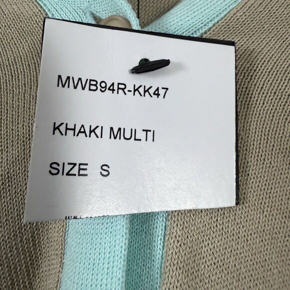 NWT Lafayette 148 Draped Cardigan Sweater Khaki Multi Cotton Blend Top - Picture 13 of 13
